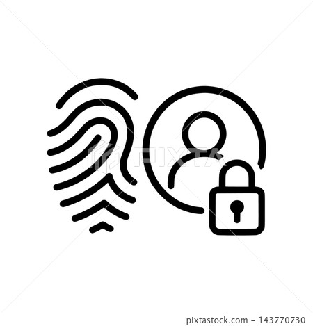 Secure user profile vector icon (monochrome) 143770730