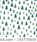 Christmas pattern with festive pine trees  143770830