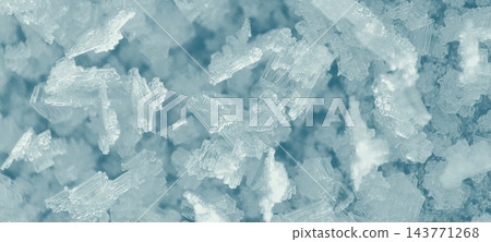 Ice crystals macro texture in blue tones 143771268