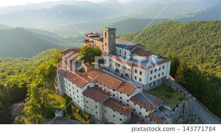 Castelmonte Sanctuary Aerial View Ancient Citadel Monastery Italy 143771784
