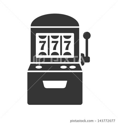 Slot machine silhouette icon Slot machine silhouette icon 143772077