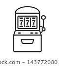 老虎機線條圖標 143772080