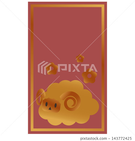 色彩繽紛的中國風紅包圖示插圖 / 紅金新年/春節素材 143772425