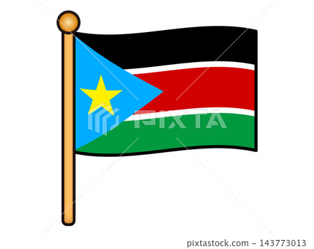 Illustration of the South Sudanese flag waving Illustration of the South Sudanese flag waving 143773013