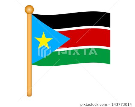 Illustration of the South Sudanese flag waving (2) 143773014