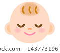 熟睡嬰兒哭泣臉部圖示插圖素材 143773196