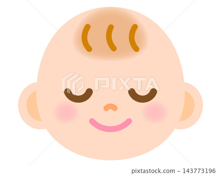 熟睡嬰兒哭泣臉部圖示插圖素材 熟睡嬰兒哭泣臉部圖示插圖素材 143773196