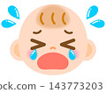 嬰兒哭泣臉圖示插圖素材 143773203