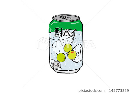 手繪毛筆風格的彩色插圖,描繪了梅子酒(一種日本酒)。 手繪毛筆風格的彩色插圖,描繪了梅子酒(一種日本酒)。 143773229