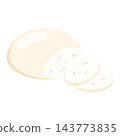 mozzarella cheese with slices isolated 143773835