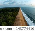 Top view Sea Shore at southeast asia Thailand beautiful seacoast in summer season, Nature environment and Travel background 143774410