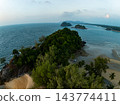 Top view Sea Shore at southeast asia Thailand beautiful seacoast in summer season, Nature environment and Travel background 143774411