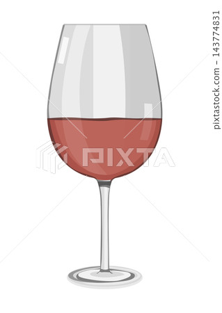 Red wine glass, isolated illustration 143774831
