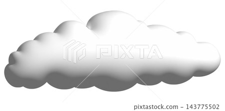 Long white 3D cloud, isolated illustration Long white 3D cloud, isolated illustration 143775502