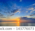 從伊賀縣水之濱海灘欣賞日本海的日落和美麗的傍晚天空。 143776073