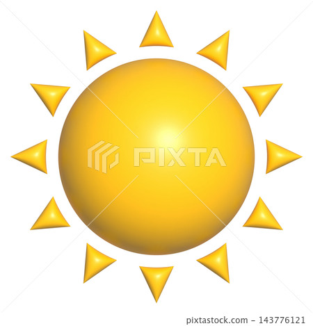 Yellow sun with floating triangles, isolated illustration Yellow sun with floating triangles, isolated illustration 143776121
