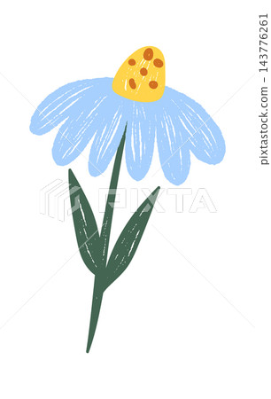Flower Bloom With Textured Crayon Flower Bloom With Textured Crayon 143776261
