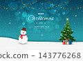 Merry Christmas and Happy new year card,Celebrate themed on winter night background 143776268