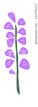 Wildflower Stem With Petals Crayon Style 143776271