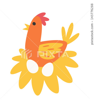 Chicken Sitting On Nest Cartoon Chicken Sitting On Nest Cartoon 143776288