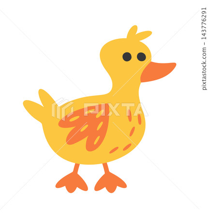 Duck Standing Side View Cartoon 143776291