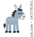 Donkey Standing Side View Cartoon 143776301
