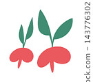 Radish Sprout Pair Minimal Shape 143776302