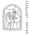 Nativity Window Holy Family Line Art 143776313