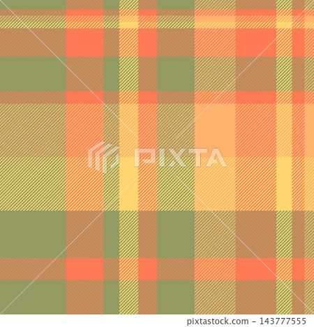 Subtle seamless textile plaid, shape check pattern background. Living room texture tartan vector fabric in lime and coral colors. Subtle seamless textile plaid, shape check pattern background. Living room texture tartan vector fabric in lime and coral colors. 143777555