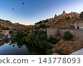 Twilight Panorama of the Tagus River Gorge Around Toledo 143778093