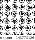 Vector floral hand drawn seamless pattern. Repeating background, digital paper for fabric, textile, scrapbook, wallpaper design 143778126