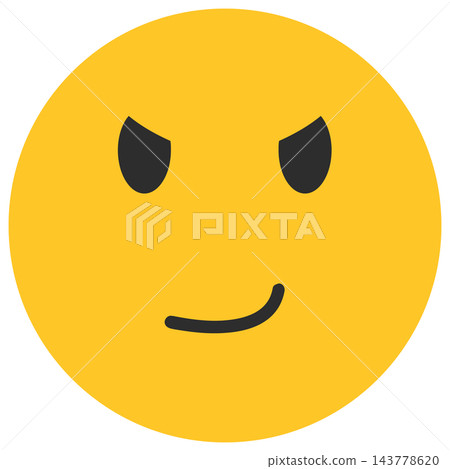 Yellow smirking face icon, isolated illustration Yellow smirking face icon, isolated illustration 143778620