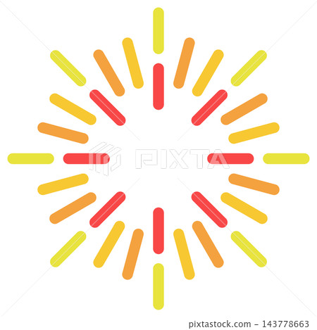 Purple and orange starburst rays, isolated illustration 143778663