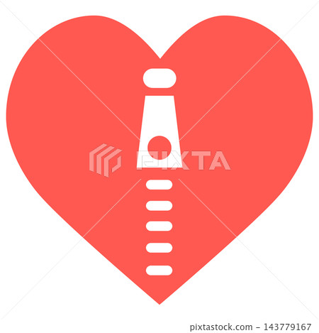 Heart with necktie icon, isolated illustration Heart with necktie icon, isolated illustration 143779167