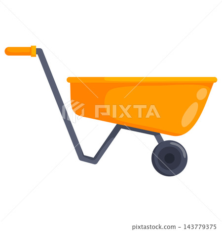 Hauling barrow for soil transport garden chores and building site graphics Hauling barrow for soil transport garden chores and building site graphics 143779375