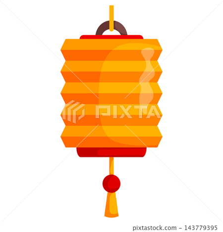 Red and yellow textile lamp for oriental decoration graphics holiday greetings and traditional celebration designs Red and yellow textile lamp for oriental decoration graphics holiday greetings and traditional celebration designs 143779395