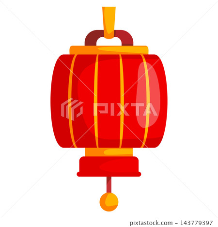 Red and yellow paper lamp with lines for festive hanging graphics oriental decoration and holiday designs Red and yellow paper lamp with lines for festive hanging graphics oriental decoration and holiday designs 143779397