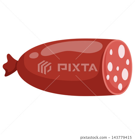 Aged pork deli meat for gourmet boards hanging butcher displays and savory snack graphics 143779415