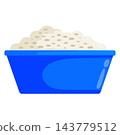 Fresh white quark in a bowl for protein breakfast menus diet blogs and dairy product graphics 143779512