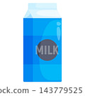 Paper packaged dairy drink for supermarket displays cafe menus and breakfast graphics 143779525