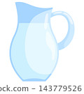 Ceramic carafe of fresh dairy for farm scenes creamer graphics and country breakfast designs 143779526