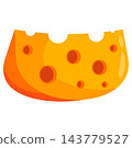 Yellow cheese slice with eyes for deli menus mouse themed graphics and grocery displays 143779527