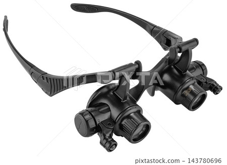 Black magnifying glasses with adjustable lenses for detailed work Black magnifying glasses with adjustable lenses for detailed work 143780696