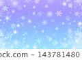 淺藍色和紫色漸變背景，雪花在空中飄舞（橫向視圖） 143781480