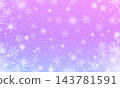 粉紫色漸層背景，雪花在空中飄舞（橫向視圖） 143781591