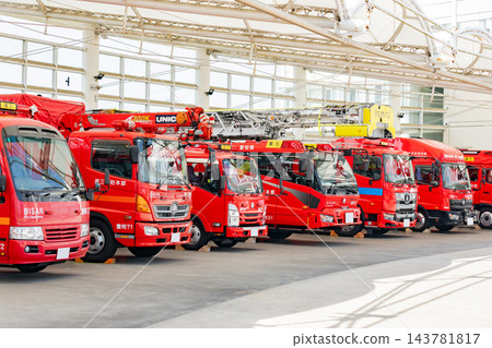 Fire trucks waiting at the fire station 143781817