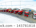 Fire trucks waiting at the fire station 143781818