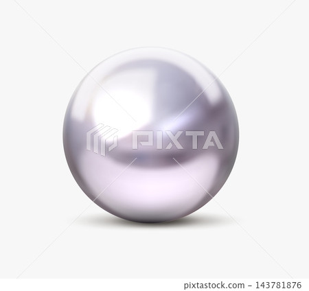 3D silver metal ball, pearl, glossy chrome bubble 143781876