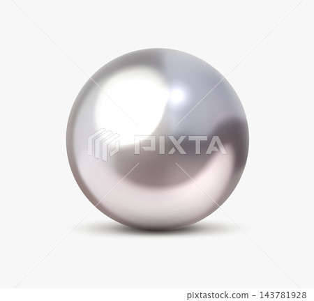 Metal ball in 3D or silver pearl and bubble sphere Metal ball in 3D or silver pearl and bubble sphere 143781928
