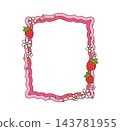Cartoon groovy retro psychedelic wavy border frame 143781955